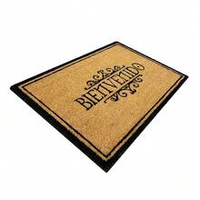 Felpudo de Coco Natural Ecológico Animado con Dibujos y Frases. Felpudo Resistente y Antideslizante, Ideal para Interior y Exterior en Puertas de Hogar, Jardín y Oficina. (Bienvenido) - Marrón - Ver 2