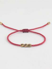 1 Stück einstellbares Armband mit Kupferperle, Glücksarmband, geeignet für Damen Alltag und Urlaub