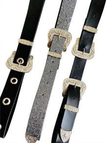 CINTO FEMININO KIT BLACK SHINE COM 3