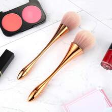 Boao 2 Pcs Large Fluffy Makeup Brushes Soft Bronzer Powder Brush Coverage Loose Blending Buffing Nail Foundation(Gold) - Rose Gold - View 10