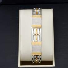 Men's Fashionable And Elegant Cross Charm Beaded Cuff Bracelet, Decorated With Synthetic Cubic Zirconia, Suitable For Daily Wear And Holiday Party Gifts