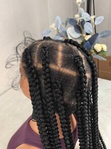 Elegant And High-Quality 36 Inch/90cm All Lace Braided Wig | Women's Synthetic Crochet Box Shaped Wig, Knotless Box Shaped Braid - All Lace Wig