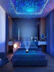 1 pièce Veilleuse à effet d'eau ondulante - Alimentée par USB, lumière étoilée multifonctionnelle, convient pour la décoration de la chambre à coucher et du salon, créant une atmosphère romantique - un cadeau inoubliable pour Noël, la Saint-Valentin, les mariages et les anniversaires