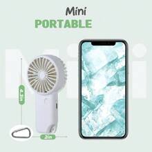 1 件手持式 USB 充电风扇，白色便携式迷你台扇，带 3 种速度设置，强力个人风扇，返校、万圣节礼物，适合女性、男性、家庭、办公室、化妆、户外旅行