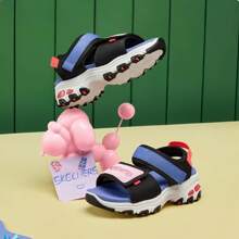 Skechers Sandalias deportivas de verano para niñas con suela blanda y cierre de gancho y bucle