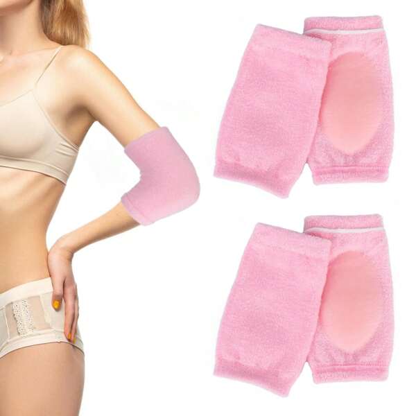 1 par de mangas hidratantes para los codos, cubierta de gel para el codo, calcetines para talones para mujeres, almohadillas para los codos con almohadilla de gel para SPA, para el cuidado de la piel seca y agrietada, hidratación y rejuvenecimiento de codos secos y agrietados