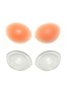 1 Paar selbstklebende Silikon dünne obere und dickere unsichtbare ultra-dicke Unterwäsche Schwamm-Pads für Badeanzug Bikini Push-up Brustpads, einfarbige Brustpads, BH Körbchen Pads