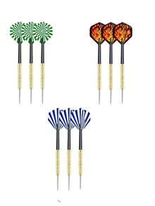 6-Piece Professional 14g Metal Pointed Dart Set, Including Darts, Dart Sticks And Dart Wings - Multicolor - View 1