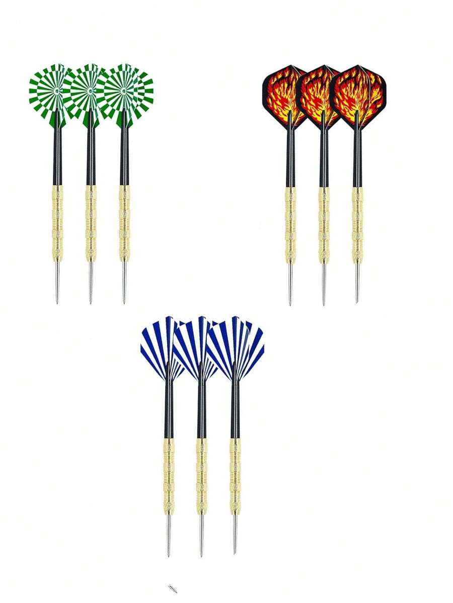 6-Piece Professional 14g Metal Pointed Dart Set, Including Darts, Dart Sticks And Dart Wings - Multicolor - View 1