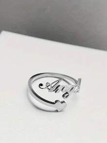 Anel de Letra Tipo Borboleta Customizado de Aço Inoxidável com Nome Pessoal em Inglês, Bracelete Banhado a Ouro 18k de Luxo Leve, Presente Ideal Único e Adequado para Ela, Adequado para Ele, Namorada, Mãe, Família, Amigos, Filha, Ela, Aniversário de Avós, Aniversário, Uso Diário, Dança, Dia das Mães, Dia dos Namorados, Cerimônia de Formatura, Casamento