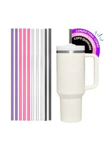 10 Reusable Replacement Straws 31cm For Thermal Cup - 彩色 - 查看 3