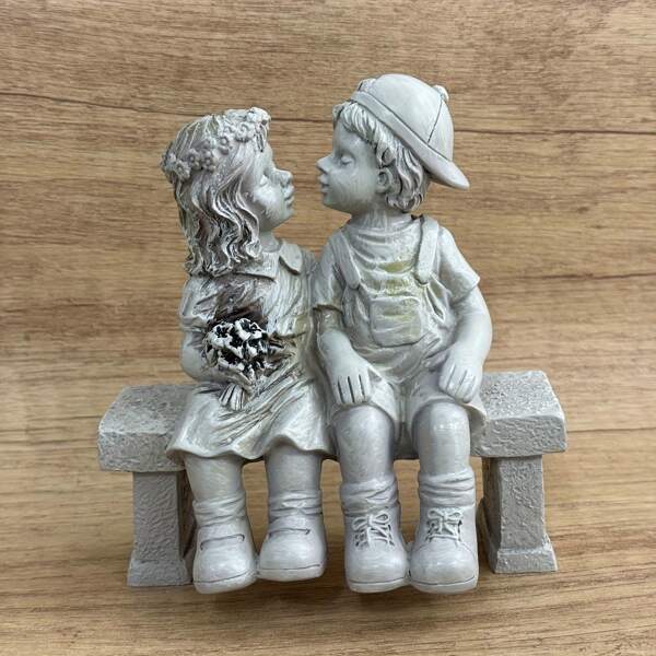 1 peça de estátua romântica de resina para menino e menina, decoração de jardim ao ar livre, enfeite de mesa, presente para casa e quintal