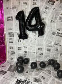 40 pulgadas Globos de aluminio jumbo negros con números del 0 al 9, decoraciones de fiesta reutilizables con 1 accesorio de globo gratis, adecuado para cumpleaños, aniversarios, ocasiones especiales, decoración de fiesta, decoración de habitación, accesorio de fotografía