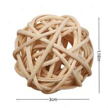 5pcs Parrot Chew Natural Wooden Rattan Ball Intelligence Development Interactive Toys, Assorted Color - Multicolor - View 3