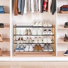 Expandable Shoe Rack, 44 Pairs Stackable Small Shoe Rack, Metal Adjustable Shoes Organizer For Closet, Entryway, Hallway, Garage, Front Door, Shoes Shelves, Black 10 Tier - Bamboo/Black - View 2