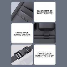 Leather Car Seat Organizer - Luxury Backseat Storage Bag With Multiple Pockets For Office Essentials Large Capacity Backseat Storage With Insulated Cup Holders & Toy Pockets - 黑色 - 查看 10