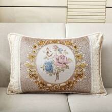 Vỏ gối thêu phong cách Châu Âu cổ điển, 19,7" X 19,7", thích hợp để trang trí nhà cửa - Nhiều màu - Xem 17