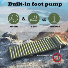 Hiking Camping Inflatable Sleeping Pad-3.9''Thick, With Built-In Pillow & Foot Pump - Portable Air Mattress For Single/Double Use