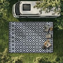 Outdoor Rug For Garden, Grey Camping Mat, Garden Rugs Outdoor Waterproof, Large Outdoor Rug, Modern Large Outdoor Rugs For Patios Waterproof, Outdoor Mats For Garden, Modern Large Area Rugs For Patios, Garden, RV, Picnic, Backyard, Balcony, Tent. - Diamond Black - View 2