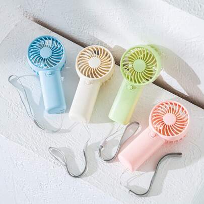 1 件迷你手持风扇，带腕带，1 档速度设置，需要 AAA 电池（不包含在内）