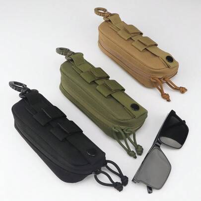1 peça estojo rígido para óculos de sol táticos para atividades ao ar livre, capa protetora resistente a esmagamento, acessórios de viagem essenciais para viagem, bolsa de viagem para férias, volta às aulas, material escolar, óculos de sol femininos