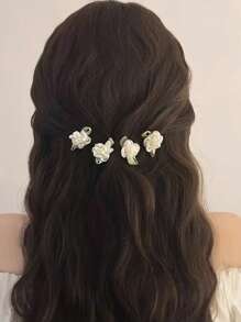 10pcs/1set Ambience Seaside, Beach, Sweet Hairpin, Sweet Forest, Flower Hairpin, Mini Small Side Clip, Cute Flower Side Clip, Bangs, Alligator Hair Clip, Hairpin Hair Clips Claw Clips Hair Barrettes
