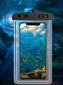 Étui de téléphone portable transparent et lumineux, étanche, avec écran tactile lumineux, pour la natation, le rafting, les sources chaudes et la plongée