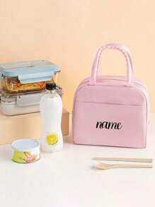 1pc Customized Name Bento Bag, Personalized Large Capacity Lunch Box Bag, Aluminum Foil Thickened Picnic Student Lunch Bag, Portable Bag With Rice, Insulated Bag, Lunch Box Bag,Cationic Bento Bag, Thickened Picnic Bag, Student Lunch Bag, Bento Bag, Storage Bag, Handbag, Insulation Bag, For Students, Beginners, And White-Collar Workers. Suitable For Offices, Colleges, Work, Business, Commuting, Outdoor, Travel, And Outings