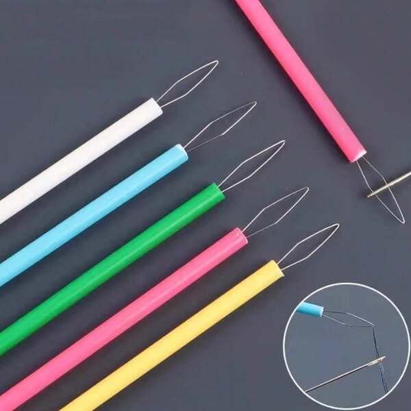 5/10pcs Extended Colorful Needle Threader, Elderly Quick Needle Threader, Sewing Tool Accessory