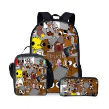 Rhythm Box Backpack Three Pieces Set (Single-Layer Backpack + Shoulder Strap Lunch Bag + Single-Layer Pencil Bag)