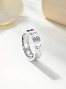 Anel unissex clássico, moderno e minimalista com strass, adequado para ocasiões formais, deslocamento diário, uso ao ar livre