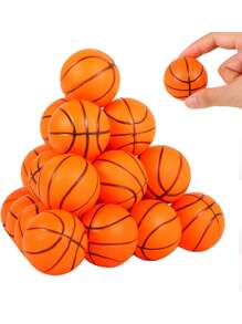 5/10/15/20 pièces Balles anti-stress thème sportif BTEC - designs de basket-ball en couleurs vibrantes - jouets portatifs durables en PU pour la relaxation (aléatoire)