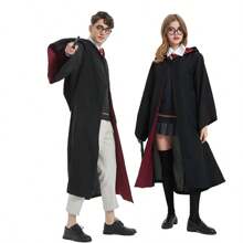 Potter Wizarding Robe Cosplay Costume Harry Halloween Cloak Wizarding Robe Performance Costume Graduation Photo Outfit; College Style Class Uniform For University Students