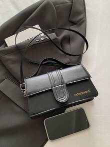 优质PU翻盖纯色手提方形包，简约通勤斜挎包，小容量纹理立体手提包。适合购物、钱包、学生、年轻女性、办公室女性。非常适合办公室、大学、工作、商务、通勤、户外活动、旅行和野餐。