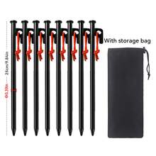 HIKEMAN Extra Strong Tent Stakes 8 Pack, Tent Stake+Storage Bag, - Tent Stakes Heavy Steel Stakes For Ground With Carrying Pouch For Hard Ground Sandy Gravel Outdoor Travelling Hiking, Heavy Duty Tent Stakes With Storage Pouch, Forged Steel Metal Stake For Tent Used On Rocky Place, Grassland - Multicolor - View 13