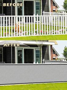 1 pieza Pantalla de privacidad de 3 pies - Cubierta de valla de malla resistente al viento (con bridas de cable) - Barrera exterior duradera para terrazas, apartamentos, porches y patios - Gris