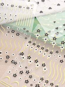 爱心花线贴花法式美甲贴纸自粘彩色美甲用品指甲设计装饰配件 - 彩色 - 查看 7