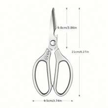 1pc Multifunctional Stainless Steel Kitchen Scissors - Ergonomic Poultry Shears For Chicken, Fish Bones, Meat & Food Prep, Essential Kitchen Tool, Seafood Preparation | Ergonomic Design | Durable Kitchen Scissors, Chicken Accessories - Multicolor - View 3