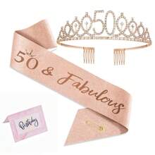 3pcs/Set This Is My 10 13 16 18 21 30 40 50 60 70 80 Birthday Decorations For Women Including This Is My 10 13 16 18 21 30 40 50 60 70 80 Birthday Crown/Ribbon Tiara Sash, Birthday Card 10th 13th 16th 18th 21th 30th 40th 50th 60th 70th 80th Party Decorations For Women, Sweet 16th Birthday Gifts