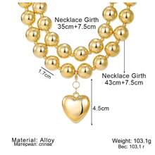 2 Stücke Goldenes Herzketten Set für Frauen, Tagesbedarf
