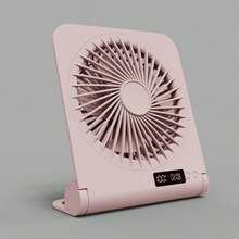 GICOOK Fan, Fans, Portable Fan, Fans Portable, Mini Fan, Home, Ventilador, Ventilador Recargable Mini USB Desktop Fan, Rechargeable Portable Fan With Clock, With 3 Speeds And Foldable Storage For Silent Operation - Lightweight And Portable Cooling For Home, Office, Dormitory And Travel