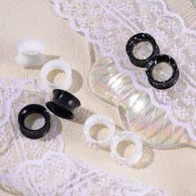 2 Stücke Silikon Ohrtunnel flexible Ohrplugs Stretcher Expander doppelt geflanscht Flesh Ohrpiercing Schmuck für Frauen und Männer
