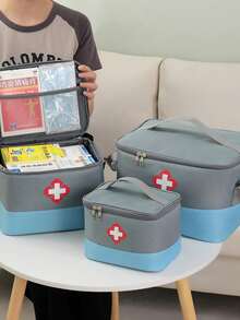 1 pieza Kit de primeros auxilios Blanco Rojo, Verde Gris, Gris Azul, Kit médico de emergencia y trauma, Kit médico empresarial, Juego completo de kit de medicina de primeros auxilios, Siempre disponible para el hogar y los viajes - Multicolor - Ver 5