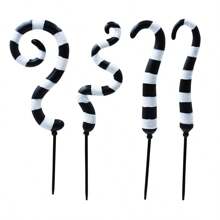 4/S 25cm Black And White Striped Contrast Color Picks, Suitable For Holiday Party Decorations, Home Decorations, Perfect For Adding Festive Atmosphere To Various Holiday Parties And General Decorations