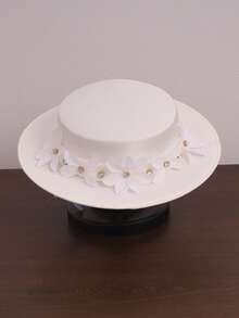 French Elegant Church Hat, Bride Decor Hat, Ladies British Style Fascinator Hat, Noble Cap, Vintage Hat, Bow Hat, Birthday Party Headpiece, Banquet Costume Hat, Black Hat, Equestrian Hat, Formal Hat, Large Hat, Ladies Hat, Gorgeous Hat, Feather Hat, Ball Cap, Pink Hat - 1082 - View 7