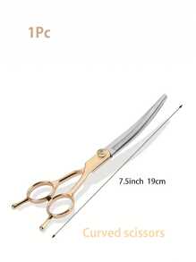 Professional Pet Grooming Scissors, Left And Right Hand Suited, Cat And Dog Hair Trimming Curved And Straight Cutting Thinning Shears, Stainless Steel