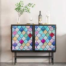 1片彩色玻璃窗膜，彩虹门隐私膜静电吸附窗膜装饰窗贴隔热防紫外线，适用于家庭和办公室 - 窗户隐私膜 - 窗膜 - 100%隐私窗膜 - 汽车配件窗户隐私膜窗贴 - A - 查看 7