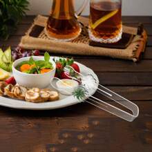 Set da tè in acrilico, trasparente e durevole, con stampa di palme, adatto per cucina, tea house, hotel, tea room, soggiorno, include portabicchieri e set bruciatore di incenso, può essere utilizzato anche per feste e intrattenimento domestici