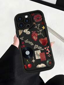 Fashionable Retro - Pop Culture Collage Pattern Design Phone Case: Popular, Personalized Soft - Touch Ultimate Grip, Waterproof & Durable, Dirt - Resistant Stylish Bumper Cover With Camera Protection. Perfect Gift For Easter Day, Christmas, Halloween. Compatible With For IPhone 16/16Plus/16Pro/16ProMax, 15, 14, 13, 12, 11 Series And More. - Black - View 7