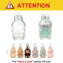 Mrltau Protective Keychain For Labubu Have A Seat, Transparent PVC Case For Labubu Doll, Easy Installation, Modern , Protect Your Cute Doll - White - View 6
